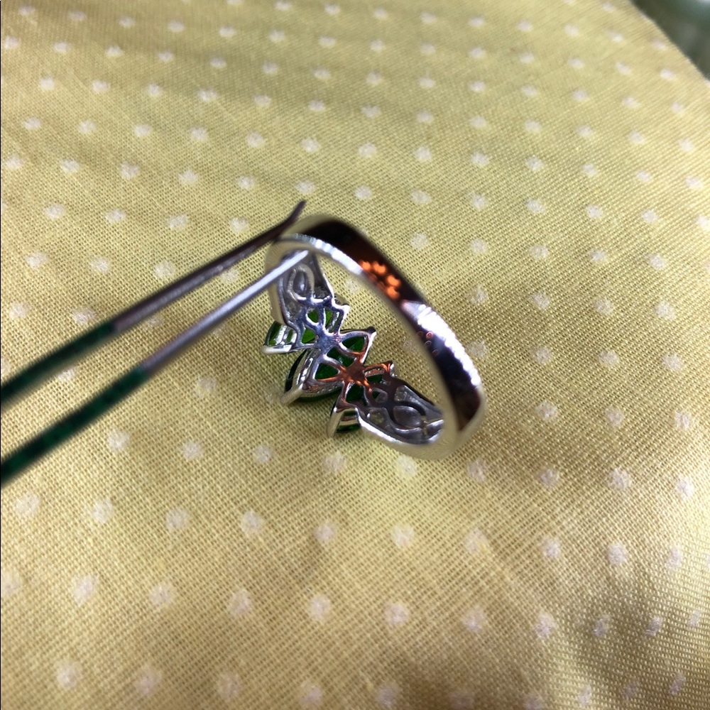 Genuine Diamond & Russian Diopside Ring - Picture 7 of 8